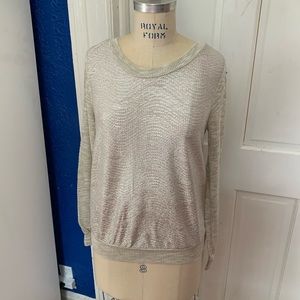 Metallic Cream Long Sleeve top